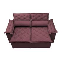Sofá Retrátil e Reclinável Cama inBox Compact 1,50m Tecido Suede Velusoft Vinho