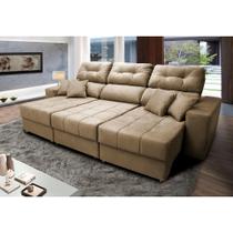 Sofá Retrátil e Reclinável Cama inBox Diamond 2,52m Tecido Suede Velusoft Castor Sofá Retrátil e Reclinável Cama inBox Diamond 2,52m Tecido Suede Velusoft Castor