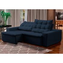 Sofá Retrátil e Reclinável Charge 3 Lugares Veludo Azul 232cm - Megasul Sofá Retrátil e Reclinável Charge 3 Lugares Veludo Azul 232cm - Megasul