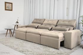 Sofá Retrátil e Reclinável com 2,00m/2,50m de Largura em Tecido Suede Bege Sofá Retrátil e Reclinável com 2,00m/2,50m de Largura em Tecido Suede Bege
