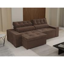 Sofá Retrátil e Reclinável com Molas Bonel Florenza 2,30m Marrom- Casa Prime Sofá Retrátil e Reclinável com Molas Bonel Florenza 2,30m Marrom- Casa Prime
