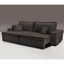 Sofa Retrátil e Reclinável com Molas Cama inBox Premium 2,12m tecido em linho Marrom
