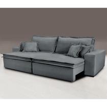 Sofa Retrátil e Reclinável com Molas Cama inBox Premium 2,52m tecido em linho Cinza Escuro Sofa Retrátil e Reclinável com Molas Cama inBox Premium 2,52m tecido em linho Cinza Escuro