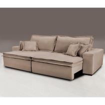 Sofa Retrátil e Reclinável com Molas Cama inBox Premium 2,72m tecido em linho Bege Escuro Sofa Retrátil e Reclinável com Molas Cama inBox Premium 2,72m tecido em linho Bege Escuro