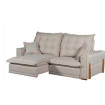 Sofá Retratil e Reclinável com Molas Ensacadas 180cm Alan Bege