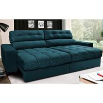 Sofá Retrátil e Reclinável com Molas Ensacadas Cama inBox Master 2,52m Tecido Velusoft Petróleo Sofá Retrátil e Reclinável com Molas Ensacadas Cama inBox Master 2,52m Tecido Velusoft Petróleo