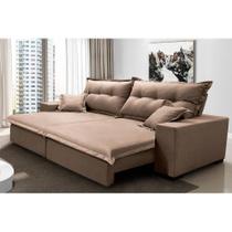 Sofá Retrátil e Reclinável com Molas Ensacadas Cama inBox Prime 2,52m Tecido Linho Bege Escuro Sofá Retrátil e Reclinável com Molas Ensacadas Cama inBox Prime 2,52m Tecido Linho Bege Escuro