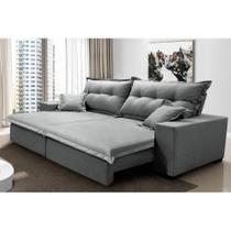 Sofá Retrátil e Reclinável com Molas Ensacadas Cama inBox Prime 2,92m Tecido Linho Cinza Claro Sofá Retrátil e Reclinável com Molas Ensacadas Cama inBox Prime 2,92m Tecido Linho Cinza Claro