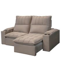 Sofá Retratil e Reclinável com Molas Ensacadas e Porta Copos 210cm Carinho Sofá Retratil e Reclinável com Molas Ensacadas e Porta Copos 210cm Carinho