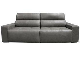 Sofá Retrátil e Reclinável de Couro Atami 2,50 m Cement Grey