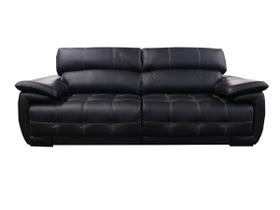 Sofá Retrátil e Reclinável de Couro Filipinas 2,20 m Preto Pigmentado - Mempra Design
