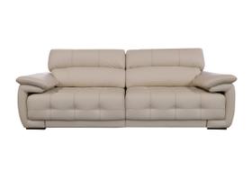 Sofá Retrátil e Reclinável de Couro Filipinas 2,40 m Manteiga Pigmentado - Mempra Design