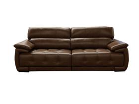 Sofá Retrátil e Reclinável de Couro Filipinas 2,60 m Marrom Bicolor - Mempra Design