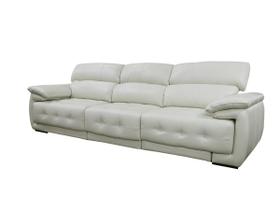Sofá Retrátil e Reclinável de Couro Filipinas (3 módulos) 3,00 m Off White - Mempra Design
