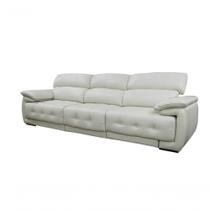Sofá Retrátil E Reclinável De Couro Filipinas (3 Módulos) 3,60 M Off White Mempra Design