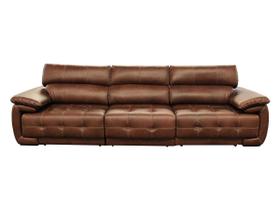 Sofá Retrátil e Reclinável de Couro Filipinas (3 módulos) 3,60 m Soft Tabaco - Mempra Design