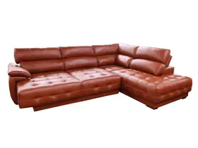 Sofá Retrátil e Reclinável de Couro Filipinas Canto com Chaise Direita 1,36 m - Conhaque com Brilho Sofá Retrátil e Reclinável de Couro Filipinas Canto com Chaise Direita 1,36 m - Conhaque com Brilho