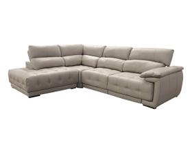 Sofá Retrátil e Reclinável de Couro Filipinas Canto com Chaise Esquerda 1,26 m - Grizzy Sofá Retrátil e Reclinável de Couro Filipinas Canto com Chaise Esquerda 1,26 m - Grizzy