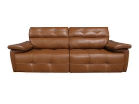 Sofá Retrátil e Reclinável de Couro Queen 2,20 m Brown - Mempra Design