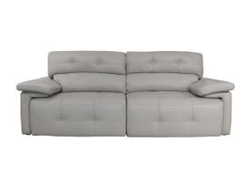 Sofá Retrátil e Reclinável de Couro Queen 2,20 m Grizzy - Mempra Design Sofá Retrátil e Reclinável de Couro Queen 2,20 m Grizzy - Mempra Design