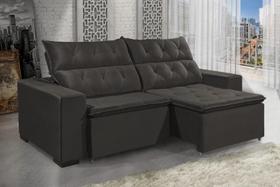 Sofá Retrátil e Reclinável DUBAI 2,50m com Pillow de 8cm Velusoft D33 Cor "Marrom" - ESTILO ESTOFADOS Sofá Retrátil e Reclinável DUBAI 2,50m com Pillow de 8cm Velusoft D33 Cor "Marrom" - ESTILO ESTOFADOS