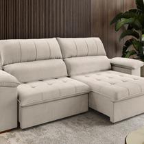 Sofa Retrátil e Reclinável Duplo Molejo 2,30m Tolledo Bege Marfim Sofa Retrátil e Reclinável Duplo Molejo 2,30m Tolledo Bege Marfim
