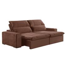 Sofá Retrátil e Reclinável Hanover Suede Marrom 2,10cm