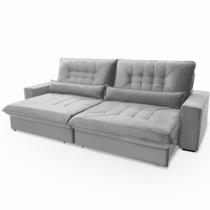 Sofá Retrátil e Reclinável Hellen Magestic 5 Lugares 3,00 metros com Rinheira tabaco Platinium