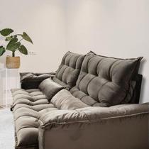 Sofá Retrátil e Reclinável Ipanema 1,50m de Largura com Abertura Grande em Tecido Veludão e Montagem Inclusa - 3A ESTOFADOS