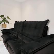 Sofá Retrátil e Reclinável Ipanema 1,50m de Largura com Abertura Grande em Tecido Veludão e Montagem Inclusa