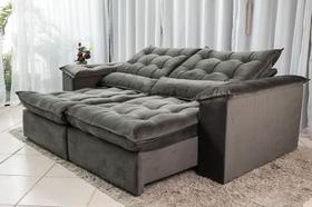 Sofá Retrátil e Reclinável Ipanema 1,50m em Tecido Veludão C/Pillow nos Braços Montagem Inclusa