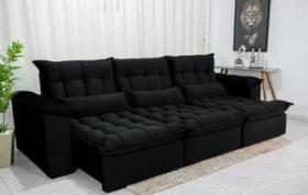 Sofá Retrátil e Reclinável Ipanema 2,10m em Tecido Veludão C/ 03 Módulos Montagem Inclusa