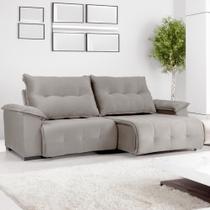 Sofá Retrátil e Reclinável Lisboa 2,70m Veludo Fendi D28