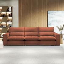 Sofá Retrátil e Reclinável Martinho 350cm Boucle Terracota - Celflex