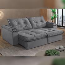 Sofá Retrátil e Reclinável Modulado 2 Lugares 250cm Pés em Madeira Maciça Canadá