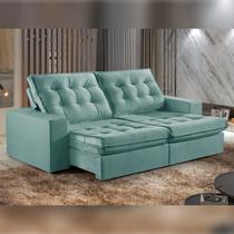 Sofá Retrátil e Reclinável Modulado 230cm Pés em Madeira Maciça Capri