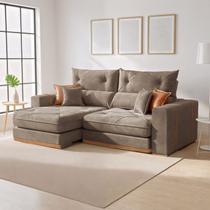 Sofá Retrátil e Reclinável Molas Ensacadas Pillow Top 25cm 3 Lugares 250cm Columbia