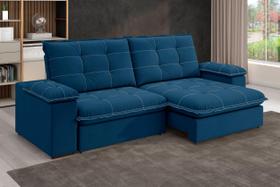 Sofá Retrátil e Reclinável Slim 250cm 4 Lugares Fofao Premium Sofá Retrátil e Reclinável Slim 250cm 4 Lugares Fofao Premium