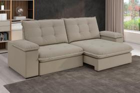 Sofá Retrátil e Reclinável Slim 250cm 4 Lugares Fofao Premium