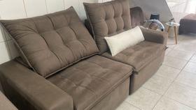 Sofa Retrátil e Reclinável suede marrom