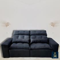Sofá Retrátil e Reclinável Toronto com 1,50m de Largura em Tecido Suede Premium 02 Módulos C/ Pillow nos Assentos e 07 Posições Inclinação
