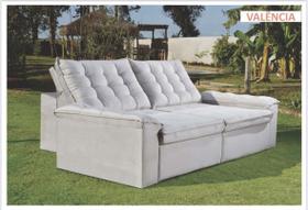 Sofá retrátil e reclinável valência 2,60m suede aveludado