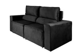 Sofá Retrátil e Reclinável Vilma 1,50 m Casavezi Decor Suede Veludo Preto Sofá Retrátil e Reclinável Vilma 1,50 m Casavezi Decor Suede Veludo Preto