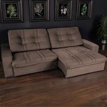 Sofá Retrátil e Reclivável com Molas Porto 2,90m Chocolate