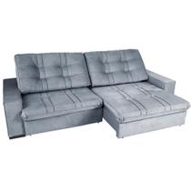 Sofá Retrátil e Reclivável com Molas Porto 2,90m Grafite