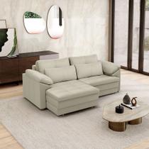 Sofá Retrátil Elétrico Sala de Estar Nolan Bipartido 250cm Conforto Premium em Couro OffWhite G58 - Gran Belo Sofá Retrátil Elétrico Sala de Estar Nolan Bipartido 250cm Conforto Premium em Couro OffWhite G58 - Gran Belo