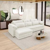 Sofá Retrátil Elétrico Sala de Estar Nolan Bipartido 257cm Conforto Premium em Couro Branco Manchado G58 - Gran Belo Sofá Retrátil Elétrico Sala de Estar Nolan Bipartido 257cm Conforto Premium em Couro Branco Manchado G58 - Gran Belo