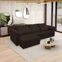 Sofá Retrátil Elétrico Sala de Estar Nolan Bipartido 257cm Conforto Premium em Couro Marrom G58 - Gran Belo