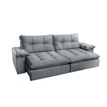 Sofá Retrátil Grande 2,90 Metros Ravi Reclinável Veludo Molas Ensacadas Catraca 7 Estágios