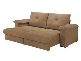 Sofá Retrátil Lufer Porto Seguro 2,50 MT Suede Caramelo